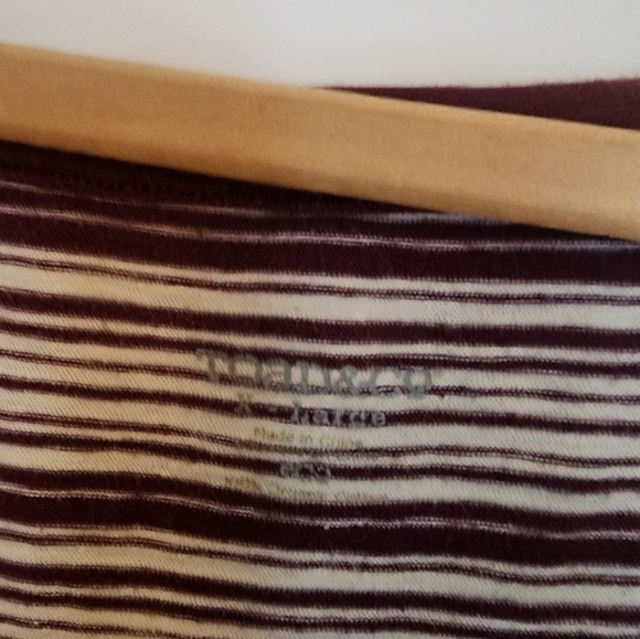 Toad & Co Stripe out solid hemp long sleeve tee Maroon and white size xl organic - Picture 4 of 9